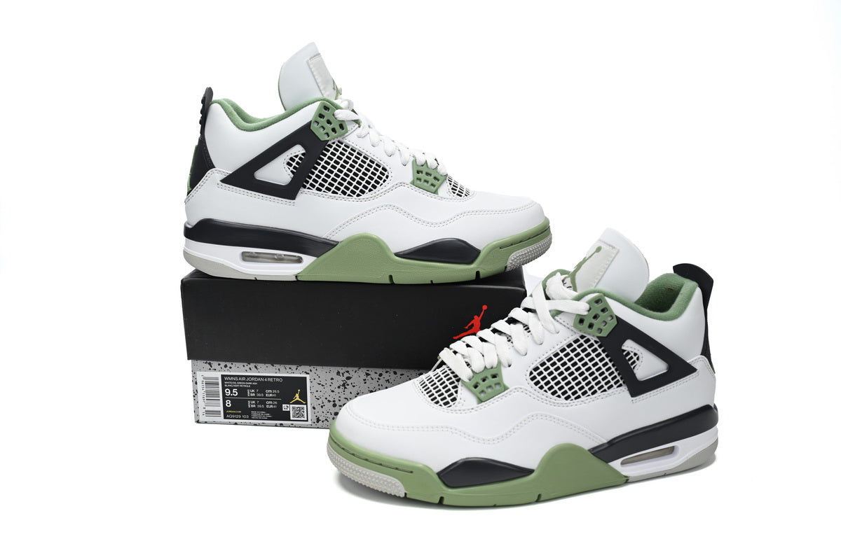 Air Jordan 4 WMNS “Oil Green”Seafoam