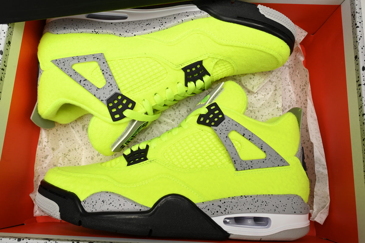 Tagz x Air jordan 4 Plush Fluorescent Yellow