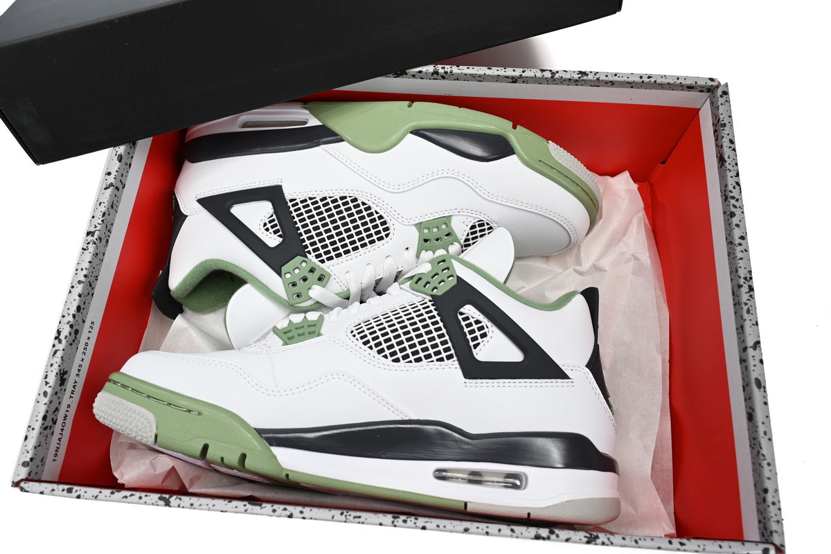 Air Jordan 4 WMNS “Oil Green”Seafoam